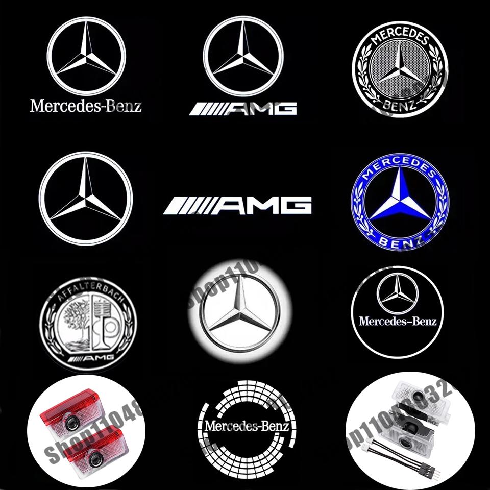 2Pcs Led Car Door Welcome Light Logo Projector For Mercedes Benz W177 W213 W246 GLB GLC GLA GLS GLE1 W212 W205 AMG ML W166 W176 FJ1