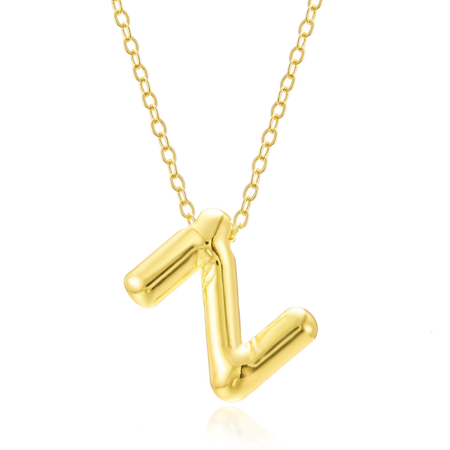 Европейский и американский пухлый кулон с буквой Простой День Рождения Воздушный шар Буква Глянцевое Неправильное Ожерелье