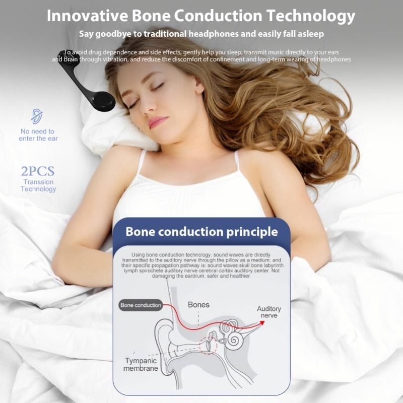 Bone Conduction Speaker Under Pillow Speaker Mini Portable White Noise Machine Under Pillow Improve Sleep Travel Music Box For