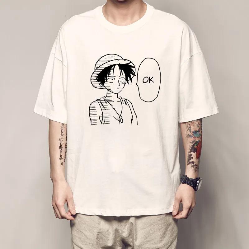 

2026 Новое поступление ONE PIECE Луффи Эйс Зоро Аниме Y2K Мультяшный Принт Футболка с коротким рукавом Унисекс Повседневные Топы S