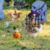 3Pcs Iron Halloween Garden Decorations Durable Rustproof Chicken Stakes Easy Install Outdoor Party Landscape Ornament