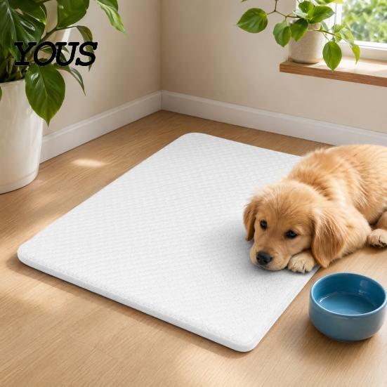 Cool Pet Bed Dog Cooling Mat, Self-cooling Mat with Refillable Ice Boxes, Breathable Pad Washable Cover for Cats Dogs Keeps Pets In Summer Box Cooled