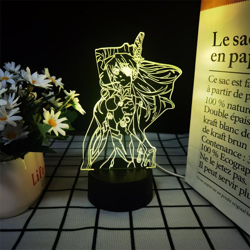 

Светодиодный ночник Neon Genesis Evangelion: Цветная сенсорная 3D акриловая фигурка с дистанционным управлением USB three-color button switch