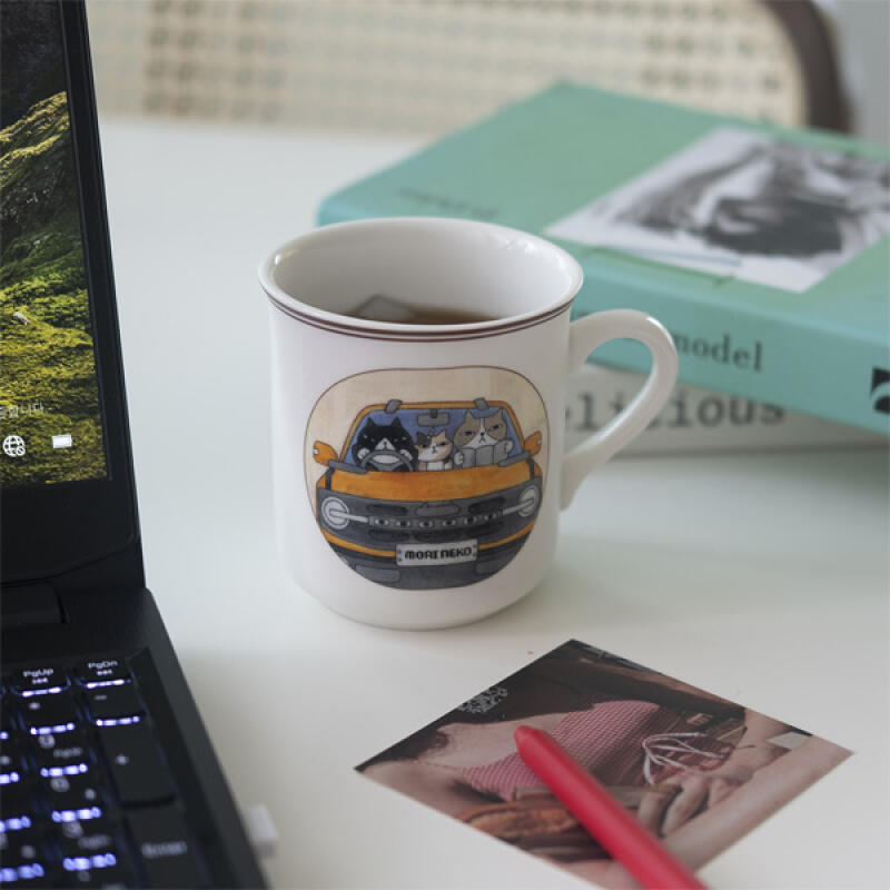 Morineko Cute Pop Art Cat Latte Coffee Mug 4P