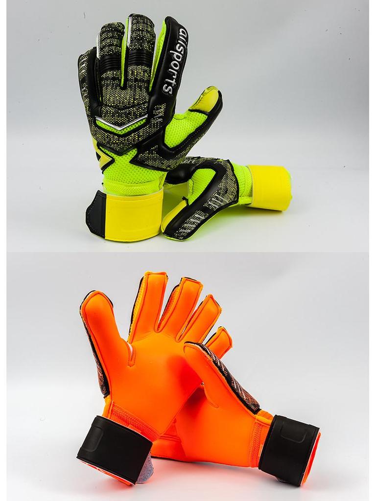"Thickened Latex Goalkeeper Gloves with Finger Protection for Kids and Adults”