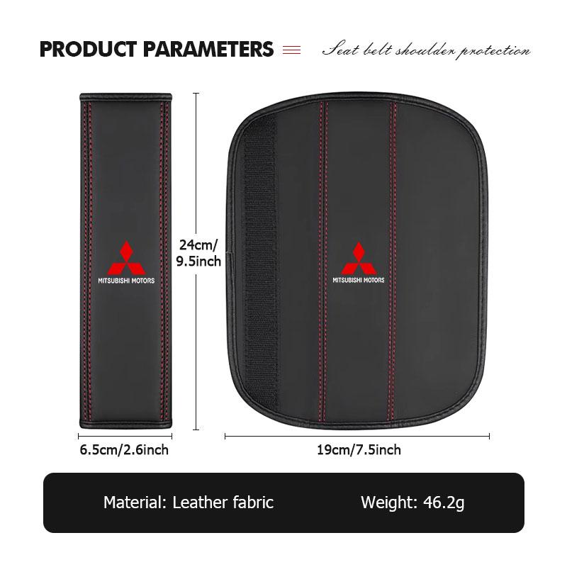 cxdjmy1 For Mitsubishi 1/2PCS Car Leather seat belt protective neck and shoulders cover Outlander Lancer L200 ASX Pajero Grandis Eclipse