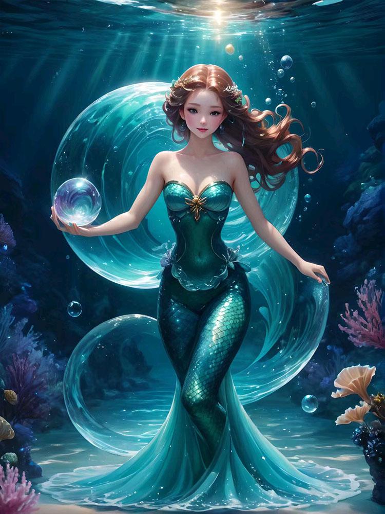 5D DIY Diamond Embroidery Abstract Art Diamond Painting Painted Mermaid Picture Cross Stitch Diamond Mosaic New  Wall Art