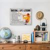 Hijie Baseball Poster Canvas Wall Art for Home Decor, Baseball Life Lessons Motivational Canvas Print Painting, Baseball Gifts for Men Baseball