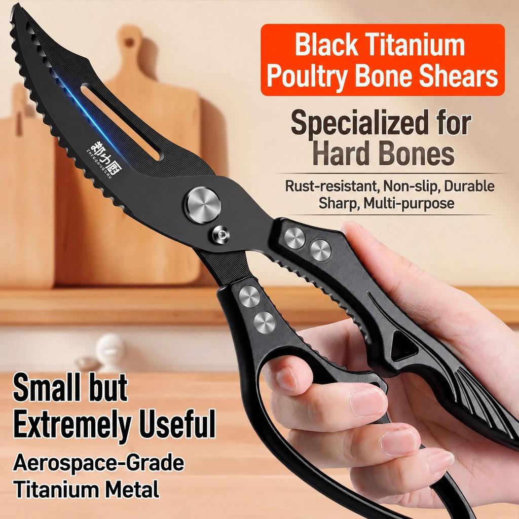 Multi-Functional Kitchen Scissors for Home Use - Powerful Chicken Bone And Fish Cutting - Essential Food-Grade Bone Cutting Scis5