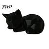 Fine Craftsmanship Figurine 3D Printed Sleeping Cat Figurines, Geometric Statue, Minimalist Cute Small Desk Decorations Art Crafts Decoration for Home