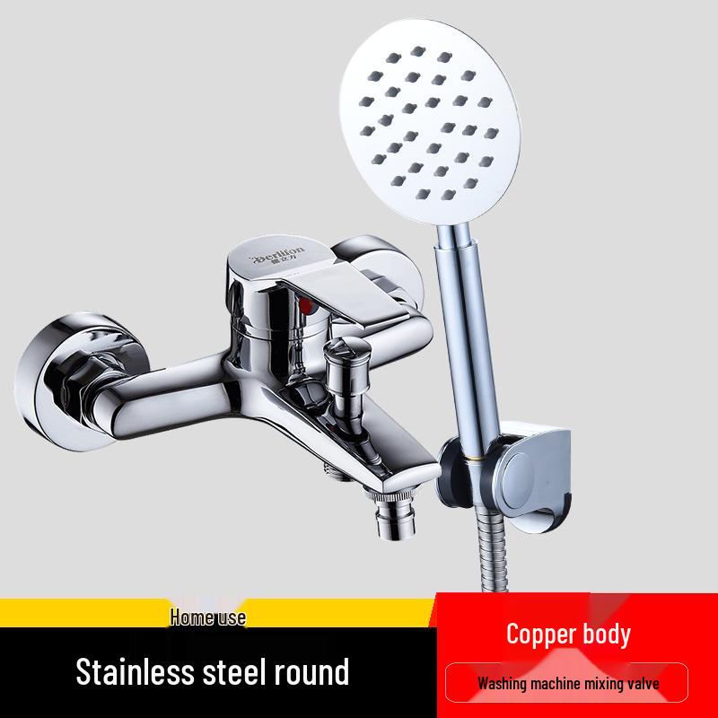 All-Copper Dual-Function Bathroom Faucet & Mixer Valve for Water Heater and Shower