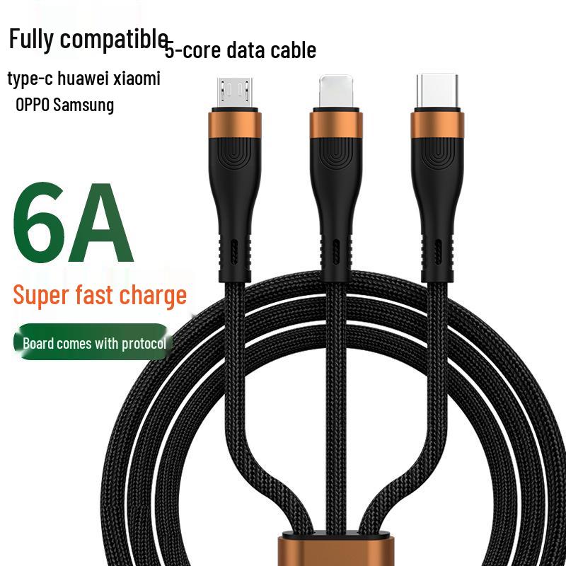 120W JIKE 3-in-1 Fast Charging Cable for Huawei, Android, & Apple Devices