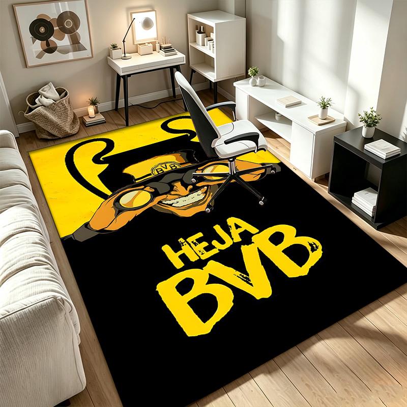 Borussia Dortmund A rug suitable for office chair areas living rooms and computer desks perfect for home offices and an ideal holiday gift