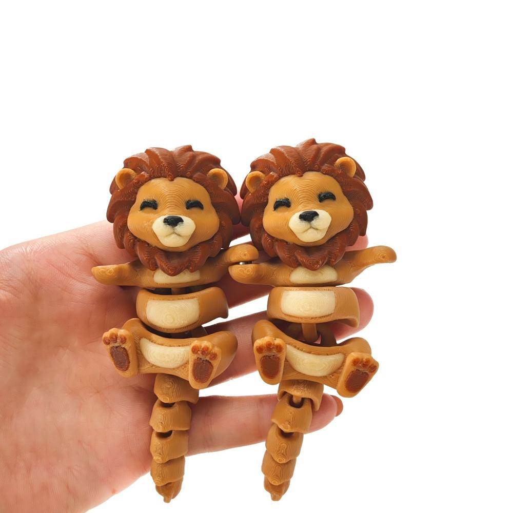 

Magnetic Articulated Lion Figurine, 3D Printed Flexible Lion Desk Ornament, Animal Stress Relief Fidget, Home Office Decor Gift