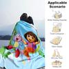 1pc Blanket D-Doras The Explorer Print Design, Lightweight Blanket for Sofa, Bed- Soft &Warm, Gift for All Seasons like Christmas, Halloween