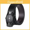 Genuine Leather Automatic Buckle Mens Business Casual Belt With Alloy Clasp For Office Wear