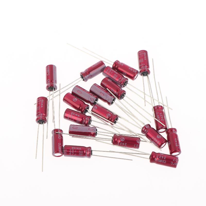 10/30/50Pcs Elna 25V47Uf Silmic Ii Series 5X11Mm Ce85°C Fever Audio Electrolytic Capacitor 25V47Uf Copper Pin Capacitors
