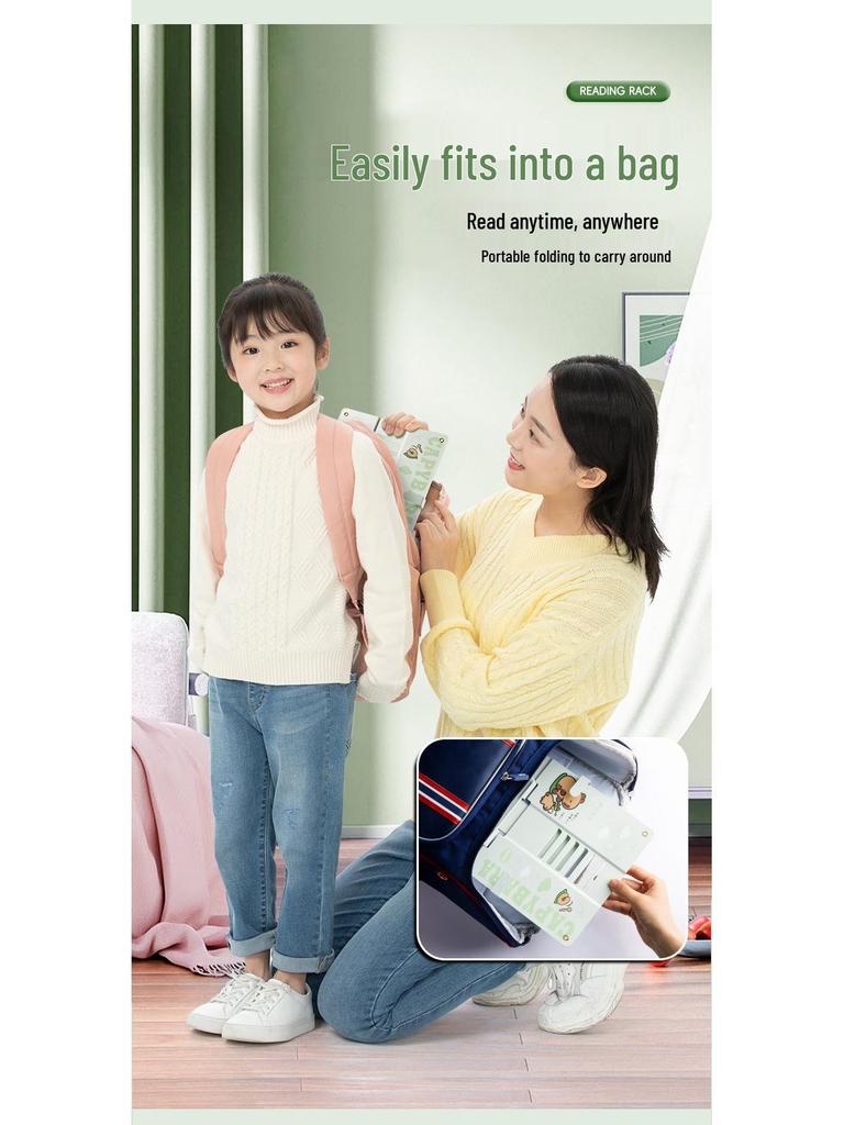 Kaba Bear Adjustable Reading Stand - Multifunctional Metal Book Holder for Students