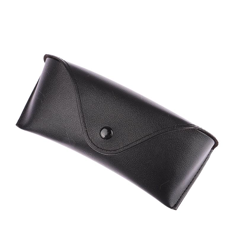 1Pc Leather Eye Glasses Sunglasses Hard Case Protector Box Portable Solid Color