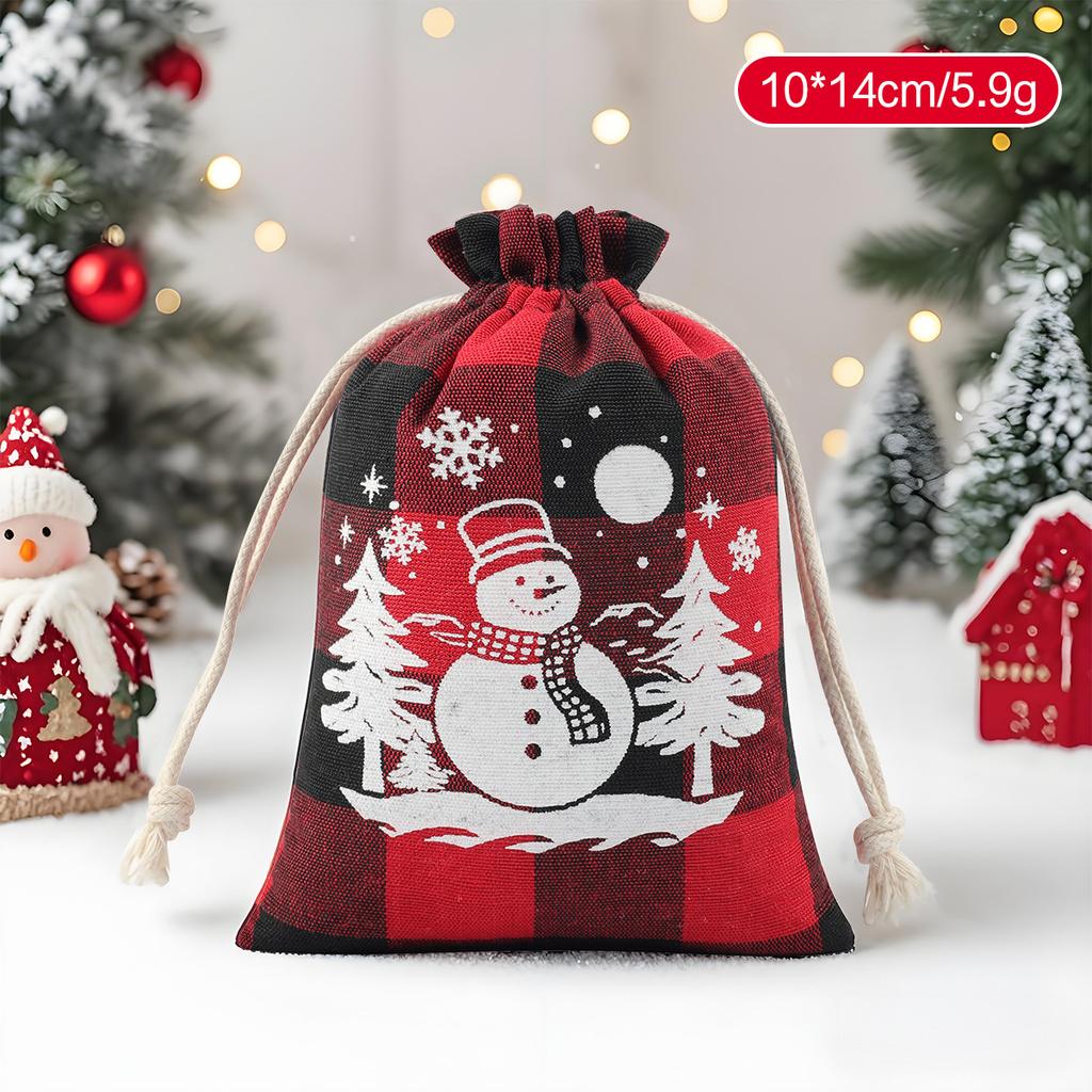 Christmas Gift Bag Eco-Friendly Candy Storage Bag Christmas Drawstring Pouch Festive Jewelry Packaging Bag For Christmas Party
