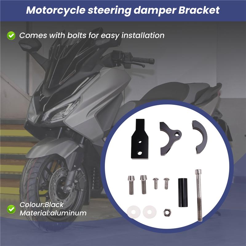 Motorcycle Accessories Steering Stabilizer Adjustable Damper Mounting Bracket Kit For Honda Forza350 Forza 350 NSS350 чёрный