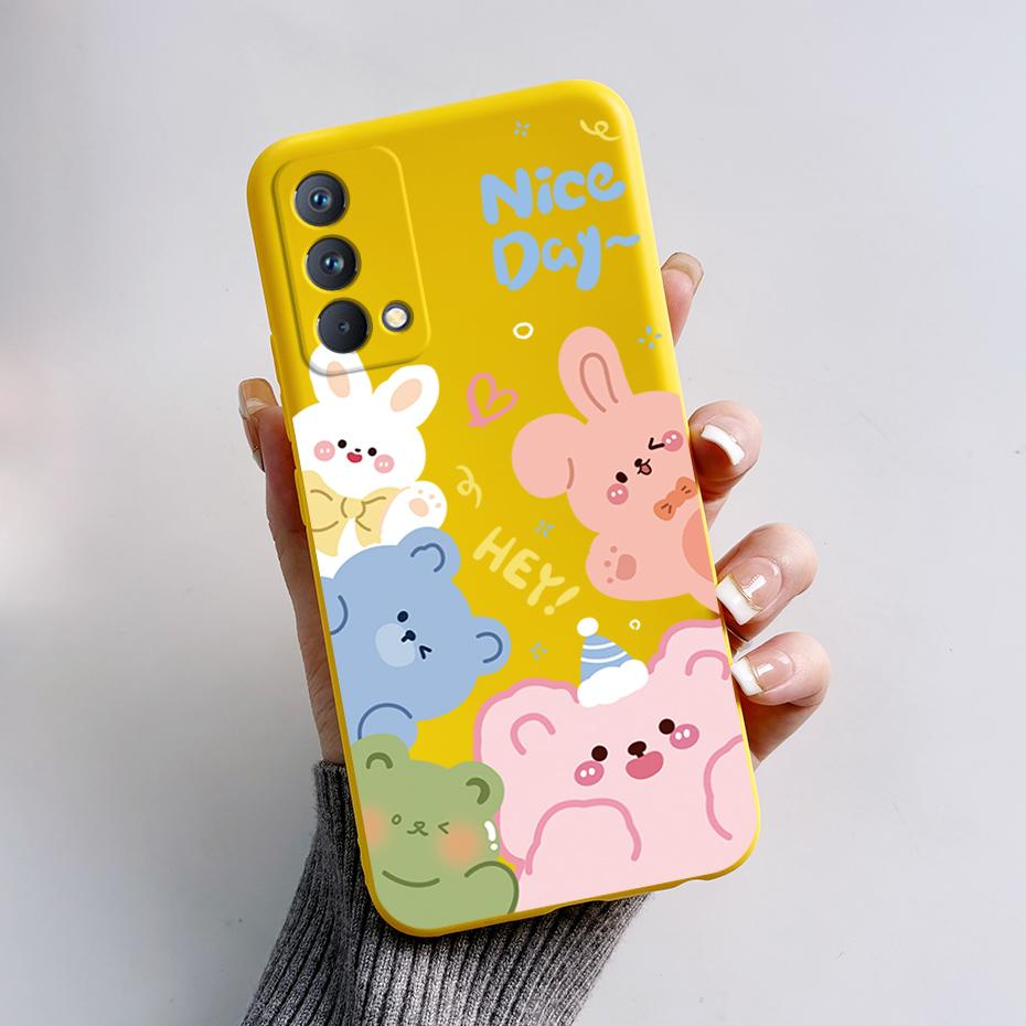 Case For Realme GT Master Edition Back Cover Cute Bear Cartoon Frog Bumper Soft Cover Funda For Oppo Realme Q3 Pro Carnival Capa
