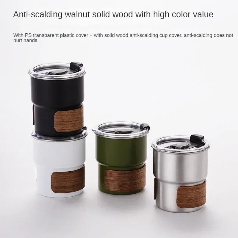 Stainless Steel Coffee Camping 300ml Mug with Lid Portable Heat Resistant for Outdoor Picnic Camping Fishing Bottles Coffee Cups