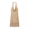 2026 Women's Rhinestone Halter Backless Slim Fit Dress - European & American Style
