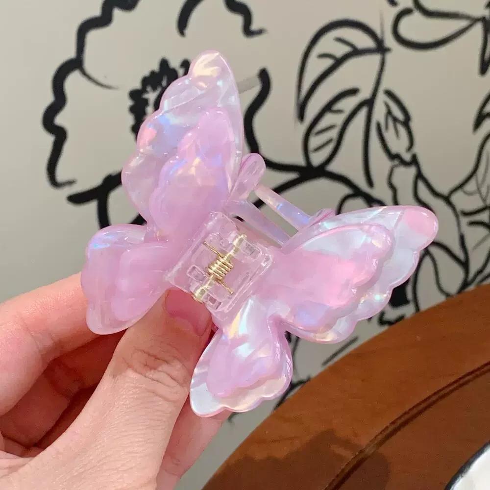 Fairy Butterfly Hair Claw Acetate Crab Hair Clip Women Sweet Princess Shark Clip Hairpin for Girls and Women Hair Accessories