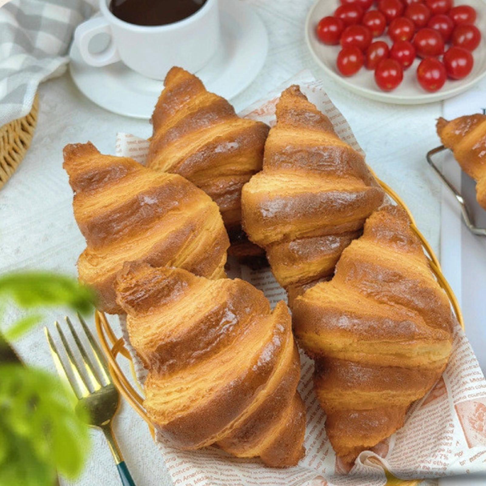 1PC Artificial Croissants Fruit Fake Bread Simulation Realistic Fake Bread Photography Props for Decoration Bakery Display