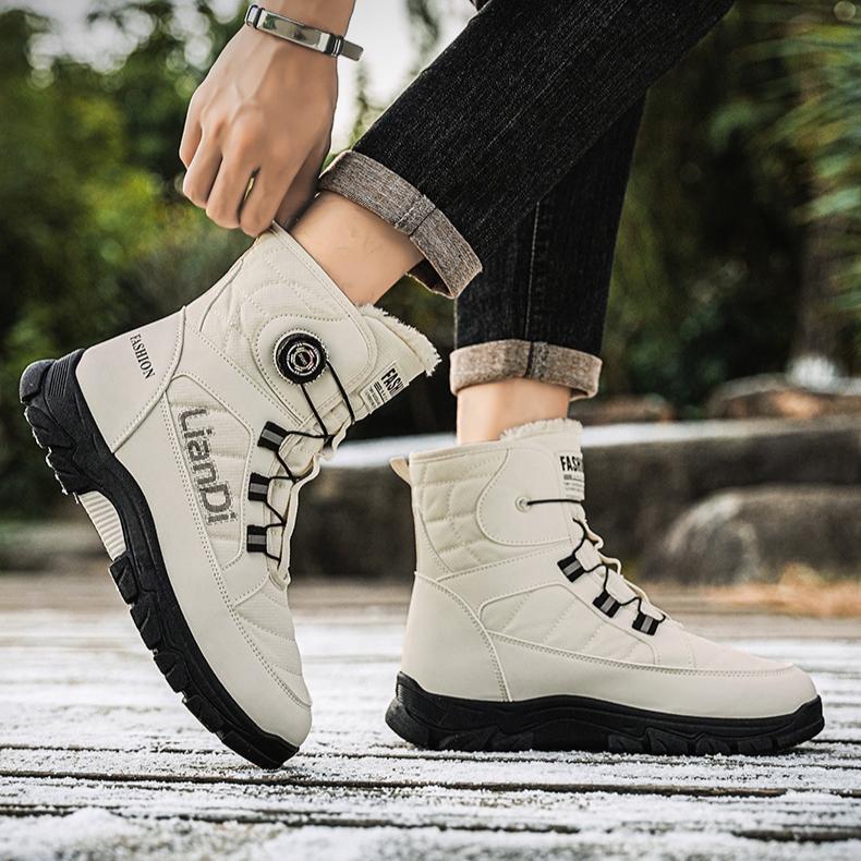 Winter Men High Top Comfortable Thick Bottom Casual Sports Plus Velvet Thickened Warm Cotton Boots for Men