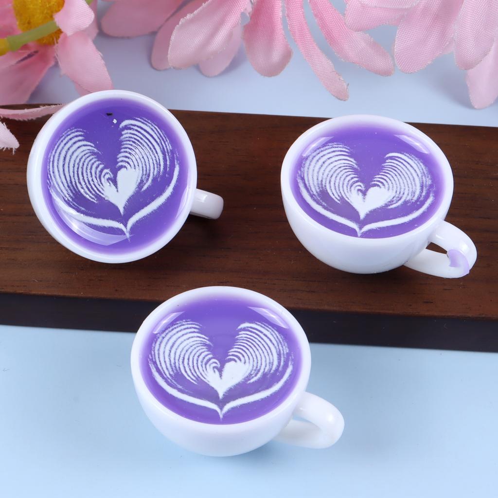 1pcs Dollhouse Miniature Food Resin Kawaii Simulation Mini Coffee Cup Necklace Keychain DIY Jewelry Making Accessories