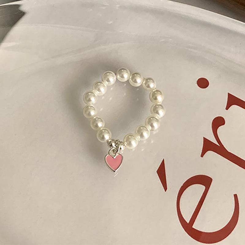 

Кольцо Foxanry с жемчугом и бисером для женщин и девочек, новая мода, креативный красочный кулон в виде сердца любви, ювелирные изделия на день рождения, подарки 17mm серебряный