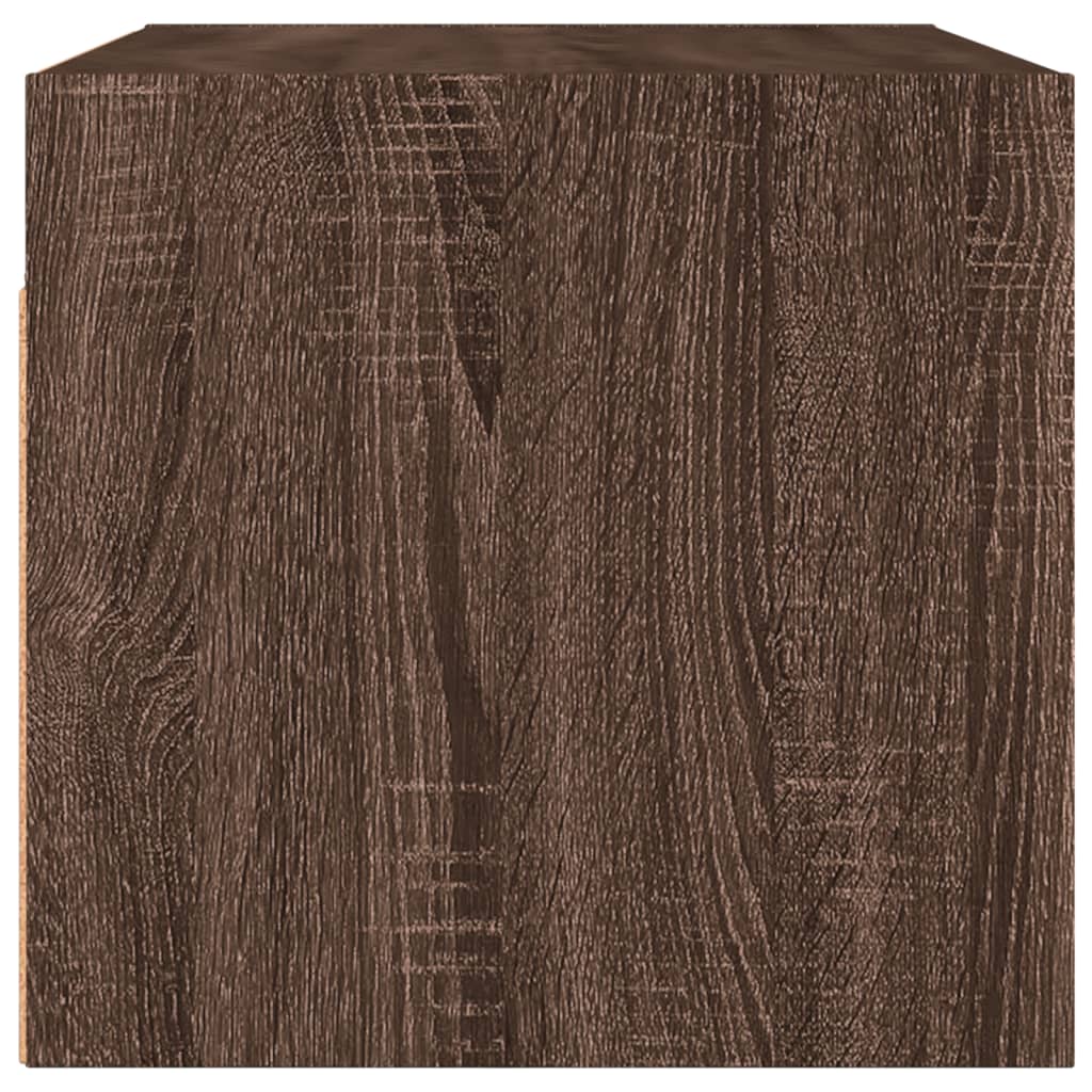 Wall Cabinets with Glass Doors Set of 2 Brown Oak Effect