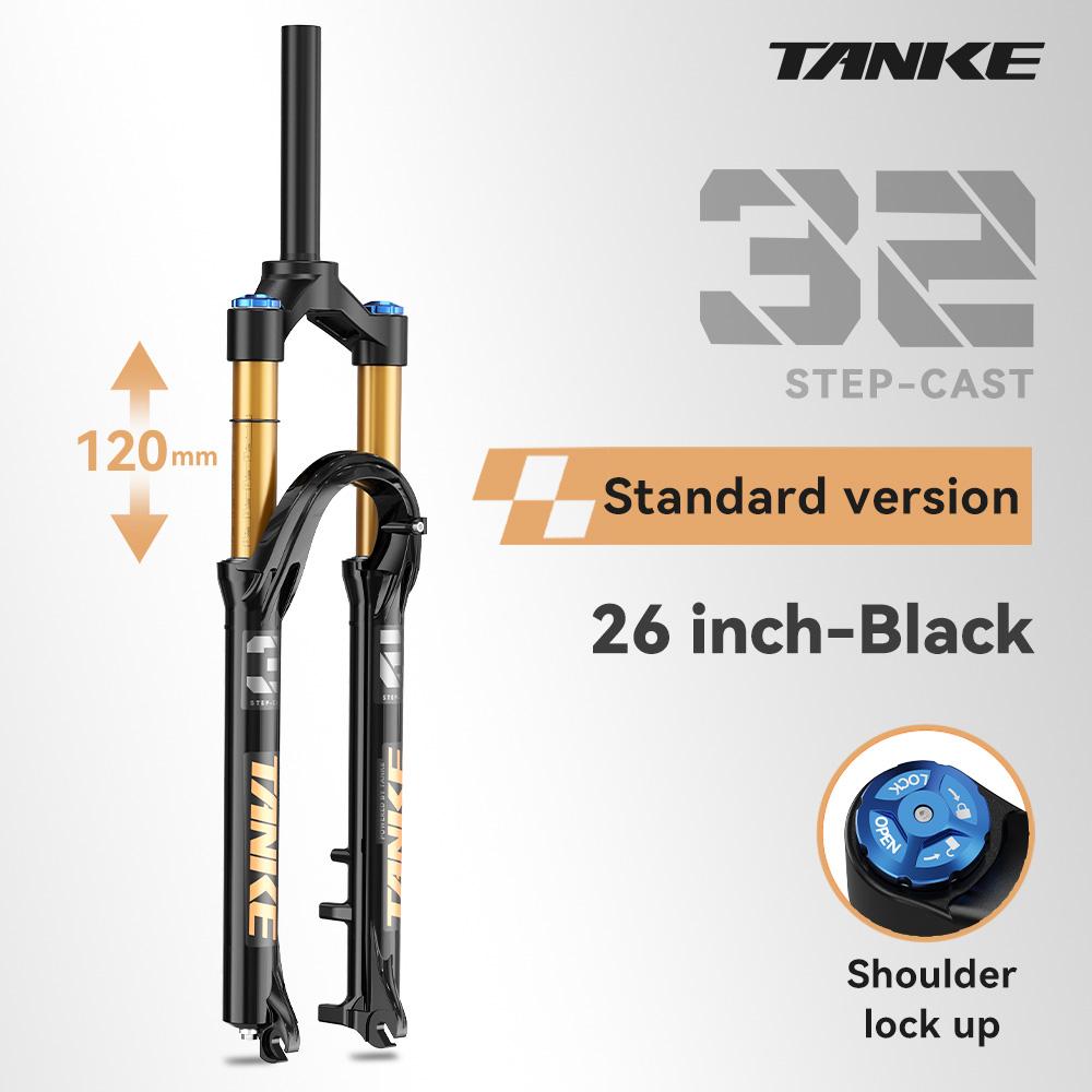 TANKE Bike Fork Rebound Adjustable MTB Air Front Suspension 26/27.5/29 Inch 120mm Travel Quick Release Fork Bicycle Accessories