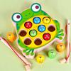 Magnetic Wooden Cartoon Dinosaur Kitten Frog Fishing Table Games Baby Brain Parent-Child Toys