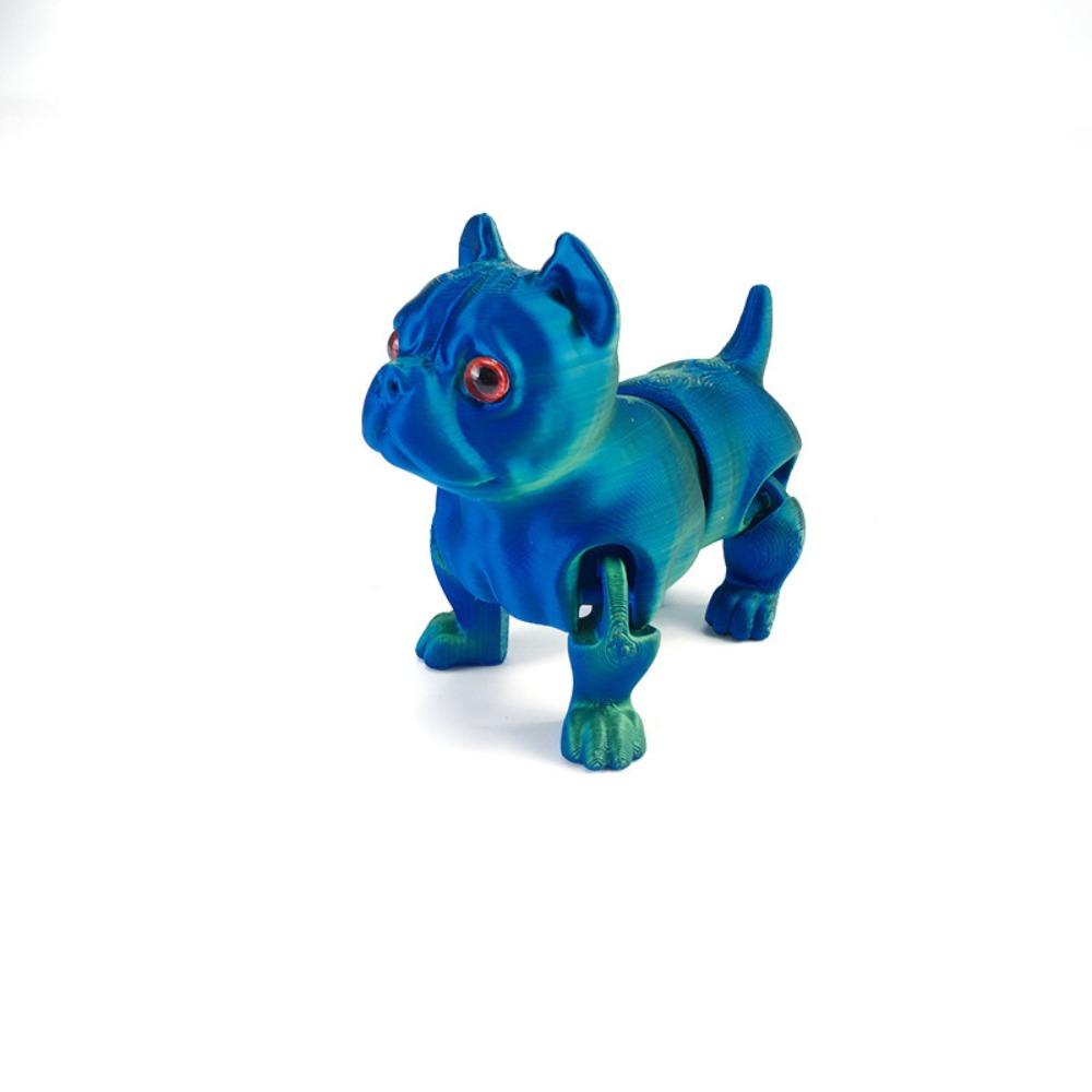 PLA 3D Printed Dog Model Solid Color Multi-jointed Dog Action Figurine Movable Articulated Animal Figurine Desktop Decoration