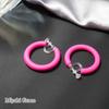 Earrings for Women Popular Earrings Painless Pink Thick Large 40mm Hoop Earrings Resin Earrings Miyabi Grace Miyabi Grace Non-pierced Non-pierced