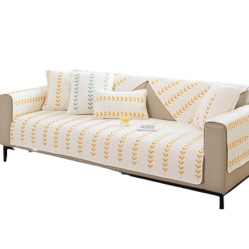 Cotton Sofa Cushion, Universal In All Seasons, Non-Slip Washed, Pure Cotton  New Simple Seat Cushion Cover Cloth, Sofa Cover Towel