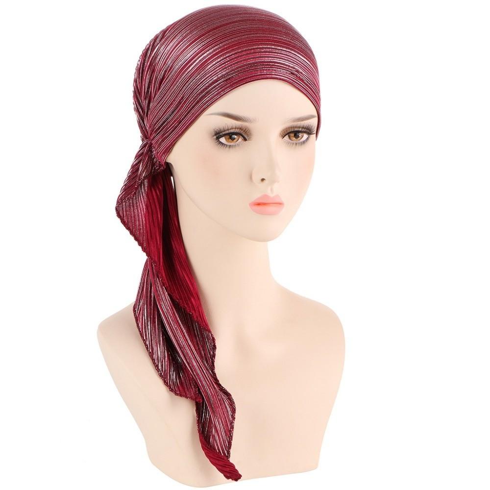 Elastic Cotton Women's Beanie Cap Soft Lady's Muslim Hijab Headscarf Turbantes Caps Muslim Women