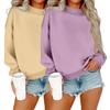 Women's Fashionable Casual Long-Sleeved Round-Neck Top Combo Sweatshirt