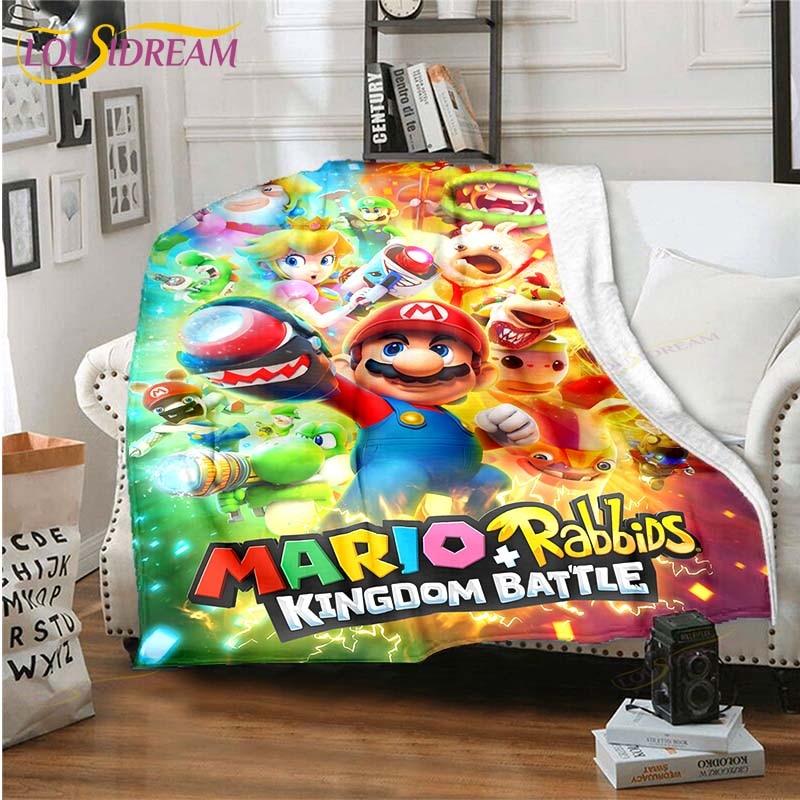 Mario Bros Blanket High Quality Flannel Warm Soft Plush on The Sofa Bed Blanket Suitable for Air Conditioning Blanket