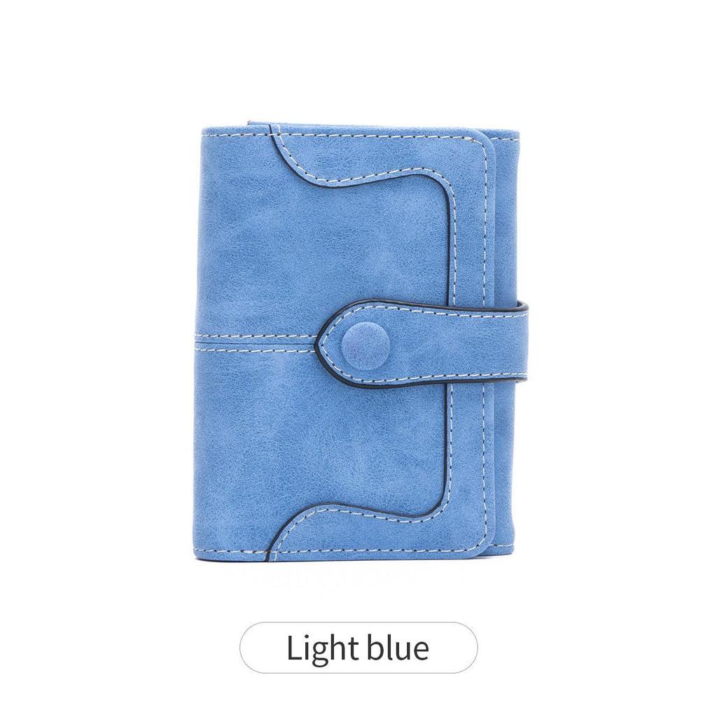 2025 Women's Retro Frosted Two-Fold Short Wallet, Multifunctional Simple Fashion Clutch.