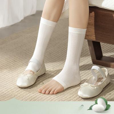 Calze di Seta da Donna, Modello Sottile, Lunghezza Media, Resistenti agli Odori, Assorbenti per il Sudore, Antibatteriche, Ventilazione a Rete, Calzini Multistrato