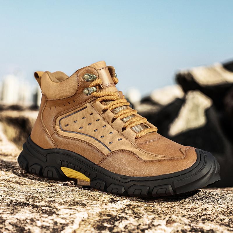 Genuine Leather Men Shoes Sneakers Waterproof Outdoor Men Boots Comfortable Men Walking Hiking Shoes