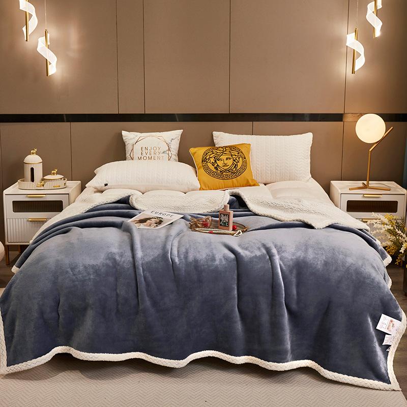 

Новое толстое теплое однотонное двустороннее кашемировое одеяло молочного цвета, фланелевое одеяло, одеяло 100*150cm