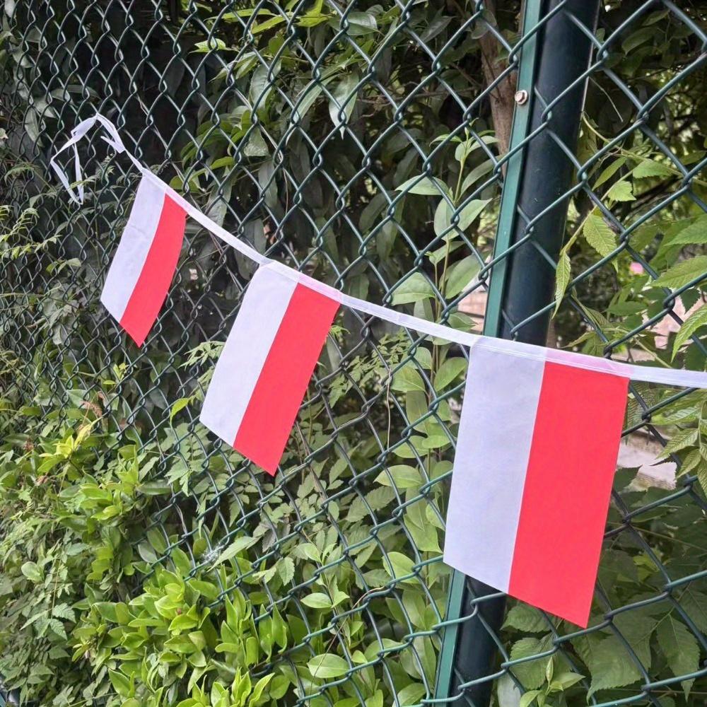 10M (32.8ft) Polish Flag String Flag Holiday Decoration Hanging Flag Pull Flag