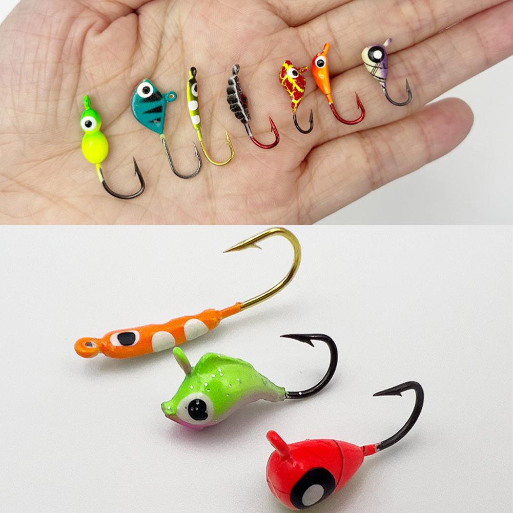 5PCS/Bag Lure Mini Ice Fishing Jigs Sharp Hook Tip with Strong Penetration Glow-in-the-Dark Jighead Hook Lure Fishing Tackle