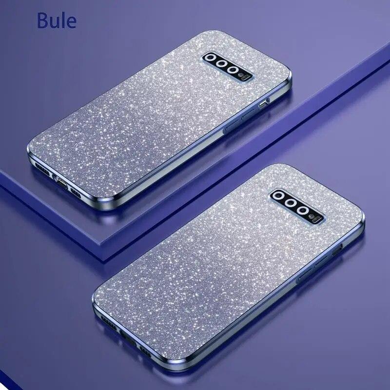 

Роскошный чехол с градиентным блестящим покрытием для женщин Samsung Galaxy S10 Plus, противоударный мягкий силиконовый чехол, задняя крышка S10plus S 10 S10 синий