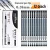 Diamond 0.38mm Black Pen Set - Transparent, Large Capacity for Office & Student Use